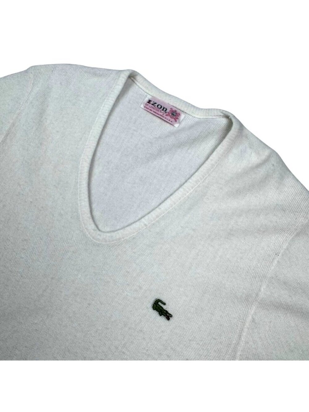 VTG Lacoste Chubbs Men's Happy Gilmore V-Neck Sweater White • Medium